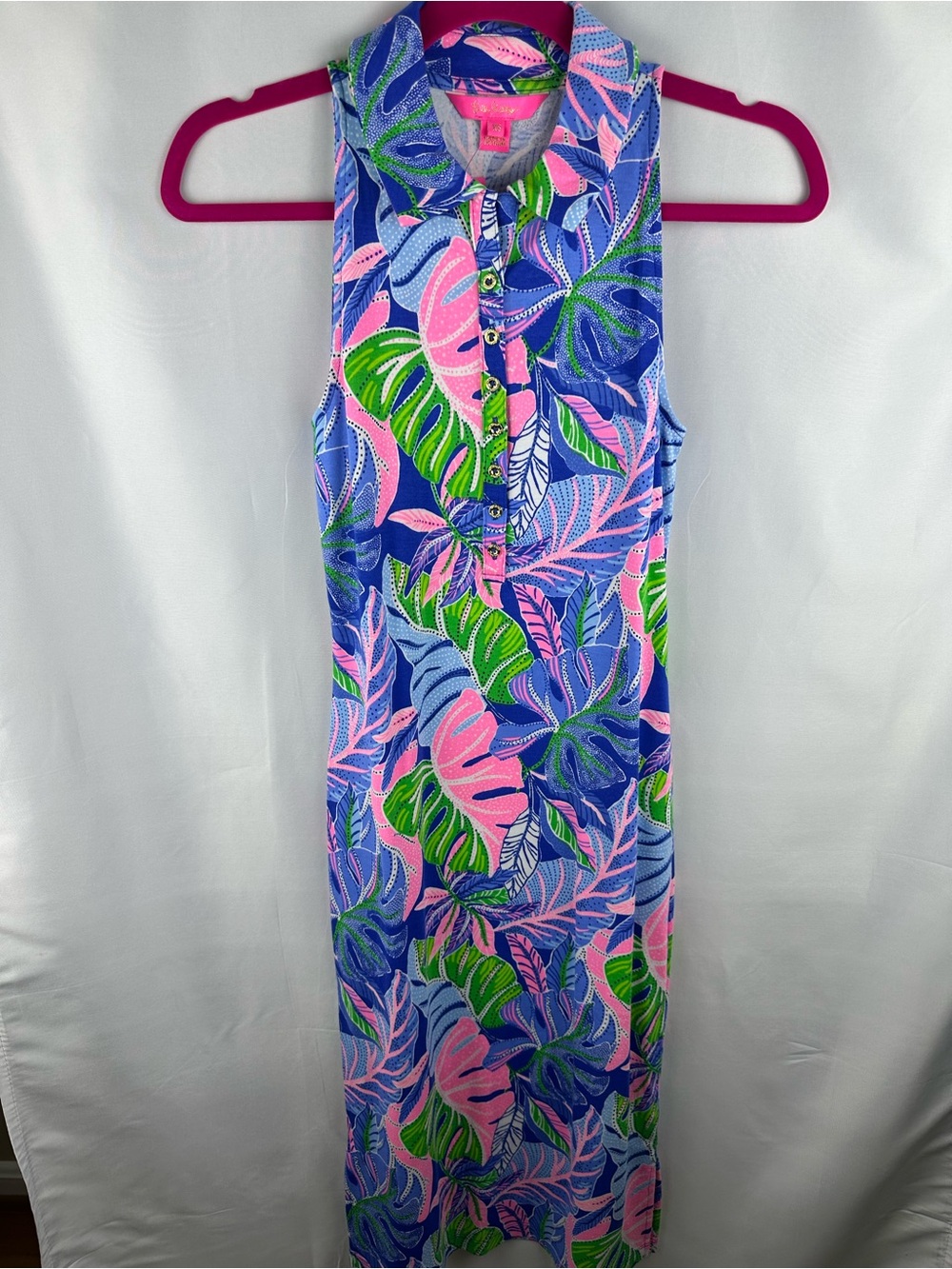 Lilly Pulitzer Reema sleeveless polo dress,NWT,XS,blue grotto Beleaf I. Yourself